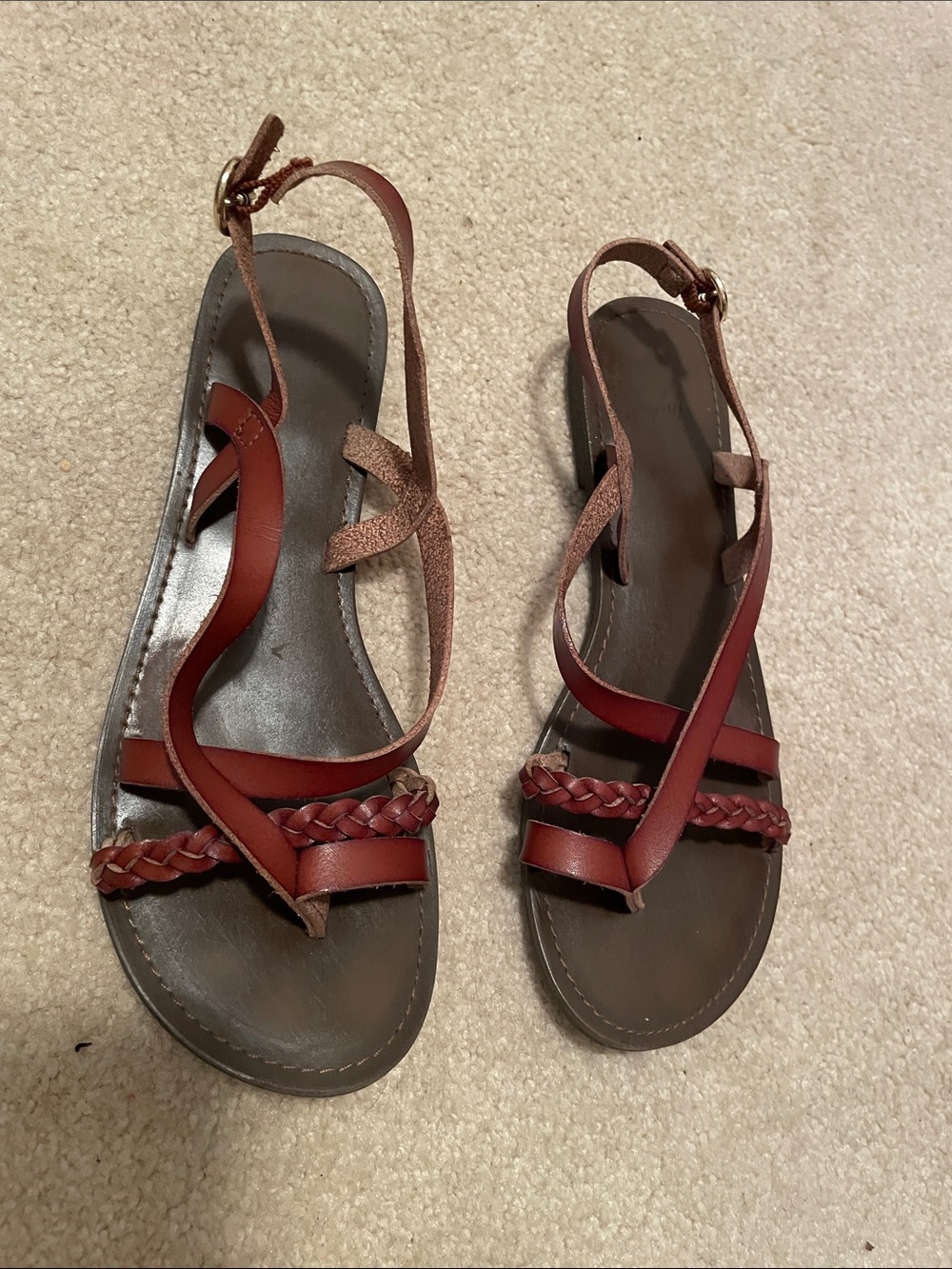 Faded Glory Women's Braided Strappy Sandals - Brown